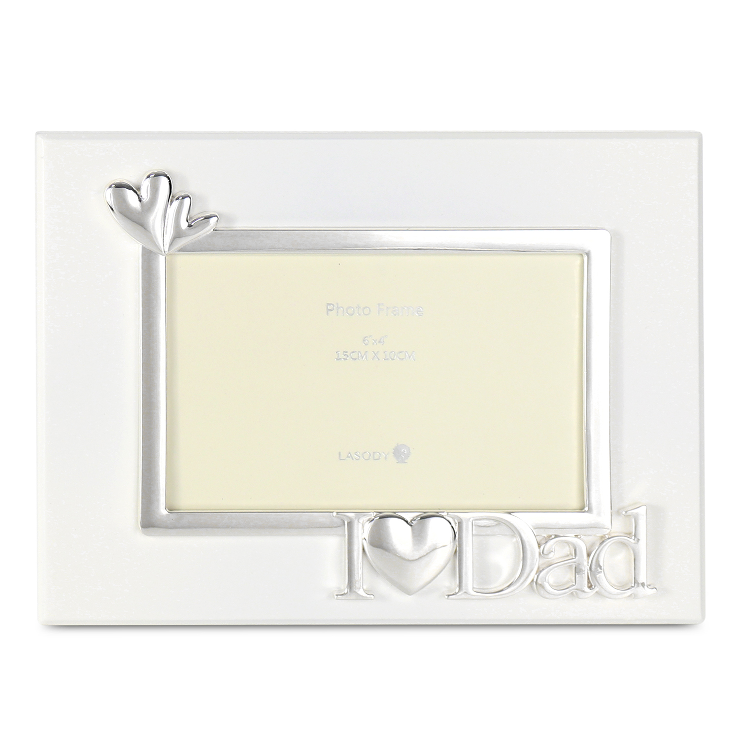 Double heart I LOVE Dad MDF photo frame